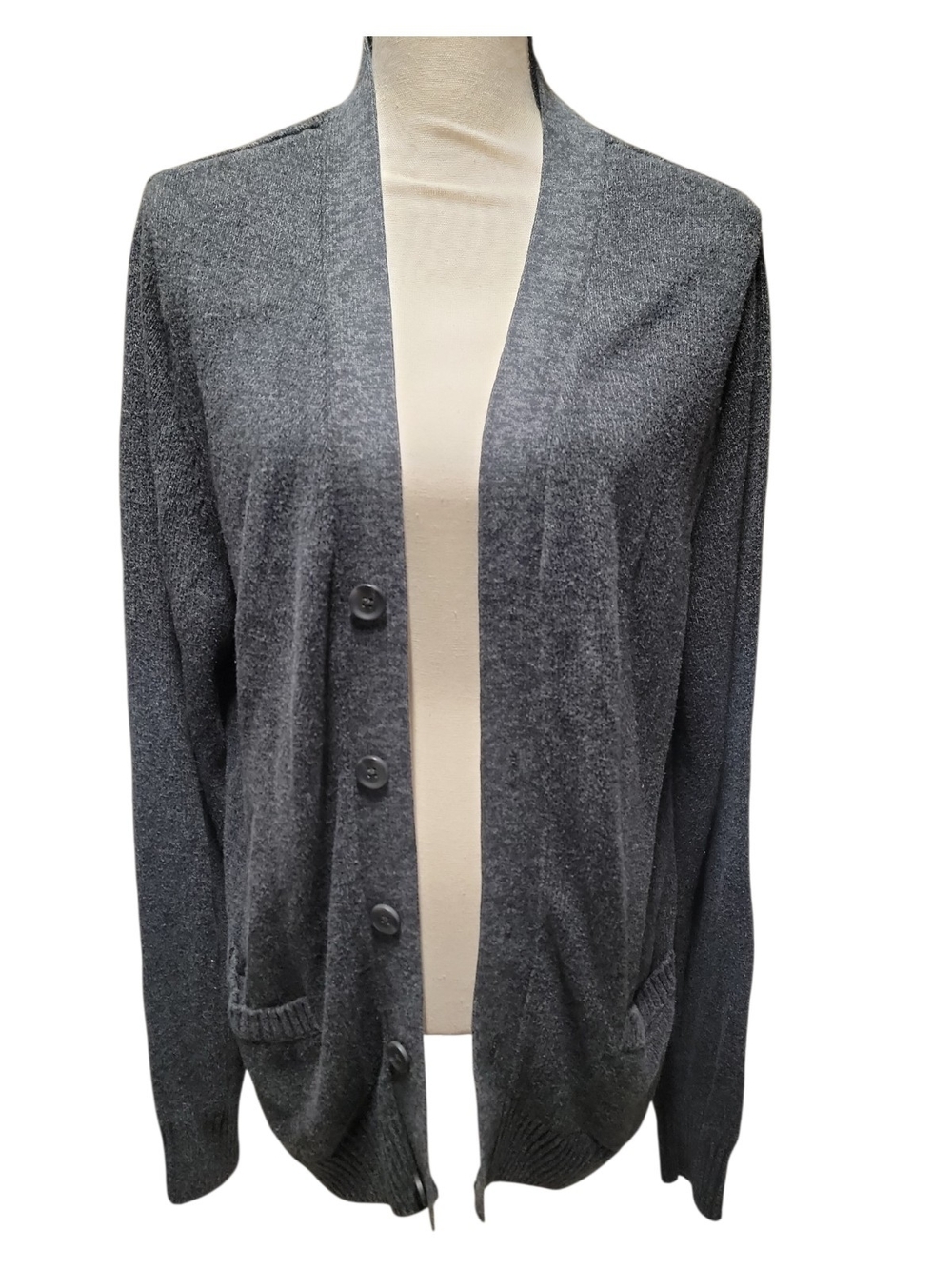 urban pipeline Men's Dark Gray Button Cardigan Sweater